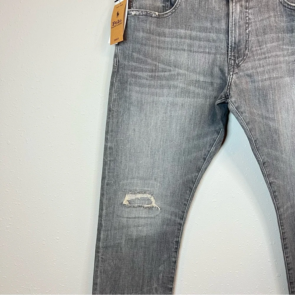 Polo Ralph Lauren Men’s The Sullivan Grey Rope Dyed Slim Jeans Size 35 NWT